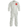 DuPont Tychem SL Coveralls with attached Socks, White, 2X-Large, 4/CA, #SL121TWH2X000400
