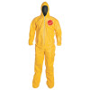 DuPont Tychem 2000 Coveralls with Attached Hood and Socks, X-Large, Yellow, 12/CA, #QC122SYLXL001200