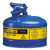 Justrite Type I Safety Cans, Kerosene, 2 1/2 gal, Blue, 1/EA, #7125300