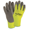 Wells Lamont FlexTech Hi-Visibility Knit Thermal Gloves w/Latex Palm, Medium, Gray/Green, 1/PR, #Y9239TM