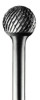 Pferd Carbide Ball Shaped Bur Bit, 3/8"Dia. x 5/16"L Cut, 1/4" Shank, Alt. Diamond Cut, 1/EA, #24562