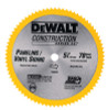 DeWalt Cordless Construction Saw Blades, 5 3/8 in, 78 Teeth, 1/EA, #DW9053