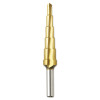 Bosch Tool Corporation Titanium Coated Step Drill Bits, 3/16 in - 1/2 in, 6 Steps, 1/EA, #SDT6