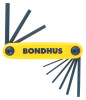 Bondhus GorillaGrip Fold-Ups, 9 per fold-up, Hex Tip, Inch, 0.05-3/16 in, 1/ST, #12591