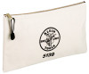 Klein Tools Zipper Bags, 1 Compartment, 12 in X 7 1/2 in, Canvas, White, 1/EA, #5139