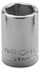 Wright Tool 3/8" Dr. Standard Sockets, 3/8 in Drive, 7/16 in, 6 Points, 1/EA, #3014
