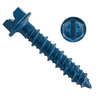 DeWalt Ultracon+ Concrete Screw Anchor 1/4" x 1 3/4": Light/Medium Duty, Hex Washer Head, Blue (100/Pkg.) #DFM12722