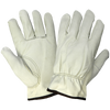 Standard Industrial Grade Beige Cowhide Grain Leather Driver Glove with Keystone Thumb- Size 8(M) 12 Pair, #3200B-8(M)