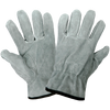 Gray Split Cowhide Leather Drivers Glove with Keystone Thumb- Size 9(L) 12 Pair, #3200S-9(L)