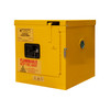 Durham Mfg Heavy-Duty Steel Flammable Storage Cabinet, 2 Gallon, 1 Door, Self Close, 1 Shelf, Safety Yellow, 17-3/8"W x 18-1/8"D x 18-3/8"H, Yellow, DM-1002S-50 (1/Ea)