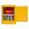 Durham Mfg Heavy-Duty Steel Flammable Storage Cabinet, 4 Gallon, 1 Door, Manual Close, 1 Shelf, Safety Yellow, 17-3/8"W x 18-1/8"D x 22-1/8"H, Yellow, DM-1004M-50 (1/Ea)