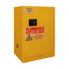 Durham Mfg Heavy-Duty Steel Flammable Storage Cabinet, Holds 24 Aerosol Cans, 1 Door, Manual Close, 2 Sliding Shelves, Safety Yellow, 23"W x 18"D x 35"H, Yellow, DM-1012MA-50 (1/Ea)