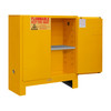 Durham Mfg Heavy-Duty Steel Flammable Storage Cabinet w/ Legs, FM Approved, 30 Gallon, 2 Door, Manual Close, 2 Shelves, Safety Yellow, 43"W x 18"D x 50"H, DM-1030ML-50 (1/Ea)