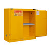 Durham Mfg Heavy-Duty Steel Flammable Storage Cabinet, FM Approved, 30 Gallon, 2 Door, Self Close, 1 Shelf, 43"W x 18"D x 45-3/8"H, Safety Yellow, DM-1030S-50 (1/Ea)