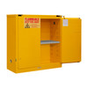 Durham Mfg Heavy-Duty Steel Flammable Storage Cabinet, FM Approved, 30 Gallon, 2 Door, Self Close, 1 Shelf, 43"W x 18"D x 45-3/8"H, Safety Yellow, DM-1030S-50 (1/Ea)
