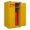 Durham Mfg Heavy-Duty Steel Flammable Storage Cabinet, FM Approved, 55 Gallon, 2 Door, Self Close, 1 Shelf, 34"W x 34"D x 66-3/8"H, Safety Yellow, DM-1055MDSR-50 (1/Ea)