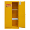 Durham Mfg Heavy-Duty Steel Flammable Storage Cabinet, FM Approved, 60 Gallon, 2 Door, Manual Close, 2 Shelves, 34"W x 34"D x 65"H, Safety Yellow, DM-1060M-50 (1/Ea)