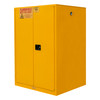 Durham Mfg Heavy-Duty Steel Flammable Storage Cabinet, FM Approved, 60 Gallon, 2 Door, Manual Close, 2 Shelves, 34"W x 34"D x 65"H, Safety Yellow, DM-1060M-50 (1/Ea)