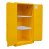 Durham Mfg Heavy-Duty Steel Flammable Storage Cabinet, FM Approved, 60 Gallon, 2 Door, Manual Close, 2 Shelves, 34"W x 34"D x 65"H, Safety Yellow, DM-1060M-50 (1/Ea)