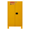 Durham Mfg Heavy-Duty Steel Flammable Storage Cabinet w/ Legs, FM Approved, 60 Gallon, 2 Door, Manual Close, 2 Shelves, 34"W x 34"D x 71"H, Safety Yellow, DM-1060ML-50 (1/Ea)