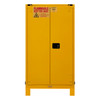 Durham Mfg Heavy-Duty Steel Flammable Storage Cabinet w/ Legs, FM Approved, 60 Gallon, 2 Door, Self Close, 2 Shelves, 34"W x 34"D x 72-3/8"H, Safety Yellow, DM-1060SL-50 (1/Ea)