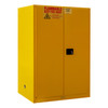 Durham Mfg Heavy-Duty Steel Flammable Storage Cabinet, FM Approved, 90 Gallon, 2 Door, Manual Close, 2 Shelves, 43"W x 34"D x 65"H, Safety Yellow, DM-1090M-50 (1/Ea)