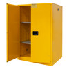 Durham Mfg Heavy-Duty Steel Flammable Storage Cabinet, FM Approved, 90 Gallon, 2 Door, Manual Close, 2 Shelves, 43"W x 34"D x 65"H, Safety Yellow, DM-1090M-50 (1/Ea)