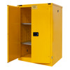 Durham Mfg Heavy-Duty Steel Flammable Storage Cabinet, FM Approved, 90 Gallon, 2 Door, Self Close, 2 Shelves, 43"W x 34"D x 66-3/8"H, Safety Yellow, DM-1090S-50 (1/Ea)