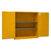 Durham Mfg Heavy-Duty Steel Flammable Storage Cabinet, FM Approved, 120 Gallon, 2 Door, Manual Close, 2 Shelves, 59"W x 34"D x 65"H, Safety Yellow, DM-1120M-50 (1/Ea)