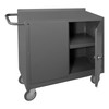 Durham Mfg Heavy-Duty Steel Mobile Bench Cabinet, 1 Shelf, 2 Door, Lockable, 18-1/4"W x 42-1/8"D x 36-3/8"H, Gray, DM-2200-95 (1/Ea)