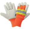 High-Visibility Standard-Grade Cowhide Insulated Glove with Knit Wrist- Size 11(2XL) 12 Pair, #2950HVKW-11(2XL)