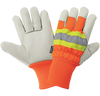 High-Visibility Standard-Grade Cowhide Insulated Glove with Knit Wrist- Size 11(2XL) 12 Pair, #2950HVKW-11(2XL)