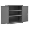 Durham Mfg Heavy-Duty Steel Cabinet, 16 Gauge, 2 Shelves, 2 Doors, 36"W x 24"D x 42"H, Gray, DM-2503-2S-95 (1/Ea)
