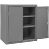 Durham Mfg Heavy-Duty Steel Cabinet, 16 Gauge, 2 Shelves, 2 Doors, 36"W x 24"D x 42"H, Gray, DM-2503-2S-95 (1/Ea)