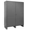 Durham Mfg Heavy-Duty Steel Cabinet w/ Legs, 16 Gauge, 4 Shelves, 2 Doors, 60"W x 24"D x 84"H, Gray, DM-2506-4S-95 (1/Ea)