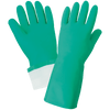 Flock-Lined 15-Mil Green Nitrile Raised Diamond Pattern Grip Unsupported Glove Size 9(L) 12 Pair, #515F-9(L)