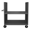 Durham Mfg 2 Sided Solid Truck, 1 Shelf, 1 Flush Shelf, 30-5/16"W x 54-1/8"D x 57-1/16"H, Gray, DM-2SPT-3048-2-2K-95 (1/Ea)