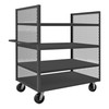 Durham Mfg 2 Sided Mesh Stock Truck, 3 Shelves, 1 Flush Shelf, 36-1/4"W x 66-1/2"D x 56-7/16"H, Gray, DM-2SPT-EX3660-4-2K-95 (1/Ea)