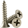 #10x2" F/T Self-Tapping (Sheet Metal) Screws Phillips Flat Head Type A 18-8 A2 Stainless Steel (300/Pkg.)