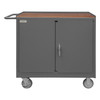 Durham Mfg Heavy-Duty Steel Mobile Bench Cabinet, 1 Shelf, Hard Board, 2 Doors, 24-1/4"W x 42-1/8"D x 36-3/8"H, Gray, DM-3113-TH-95 (1/Ea)