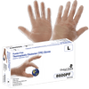 Keto-Handler Plus Thermoplastic Elastomer (TPE), Powder-Free, Industrial-Grade, Clear, 2-Mil, Economy, Smooth Finish, 10-Inch Disposable Glove Size Large- 200 Gloves/Box, 10 Boxes, #8600PF-L
