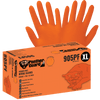 Panther-Guard Heavyweight Nitrile, Powder-Free, Industrial-Grade, High-Visibility Orange, 7-Mil, Tractor Tread Pattern, 9.5-Inch Disposable Glove Size Small -100 Gloves/Box, 10 Boxes, #905PF-S
