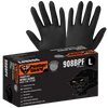 Panther-Guard Heavyweight Nitrile, Powder-Free, Industrial-Grade, Raised Micro-Diamond Pattern, Black, 6-Mil, 9.5-Inch Disposable Glove Size 2XL- 100 Gloves/Box, 10 Boxes, #908BPF-2XL