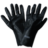 Economy 12-Inch Black PVC on Cotton Interlock Liner Solvent Resistant Glove One Size 12 Pair, #612R
