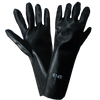 Economy 14-Inch Black PVC on Cotton Interlock Liner Solvent Resistant Glove One Size- 12 Pair, #614R