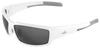 Maki Silver Mirror Anti-Fog Lens, Shiny White Frame Safety Glasses- 12 Pair, #BH14187AF