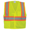 FrogWear HV Yellow/Green Lightweight Mesh Vest with Orange Contrasting Trim- S/M, #GLO-002V-S-M