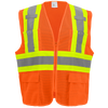 FrogWear HV High-Visibility Orange Lightweight Mesh Surveyors Vest with Contrasting Trim- Small, #GLO-0045-S