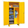 Durham Mfg Heavy-Duty Steel Spill Control/PPE Storage Cabinet, 14 Gauge, 5 Shelves (4 Adj., 1 Fixed), 36-1/8"W x 24-1/4"D x 78"H, Yellow, DM-3501-HDL-50 (1/Ea)