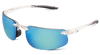 Swordfish Blue Mirror Anti-Fog Lens, Crystal Clear Frame Safety Glasses- 12 Pair, #BH2519AF